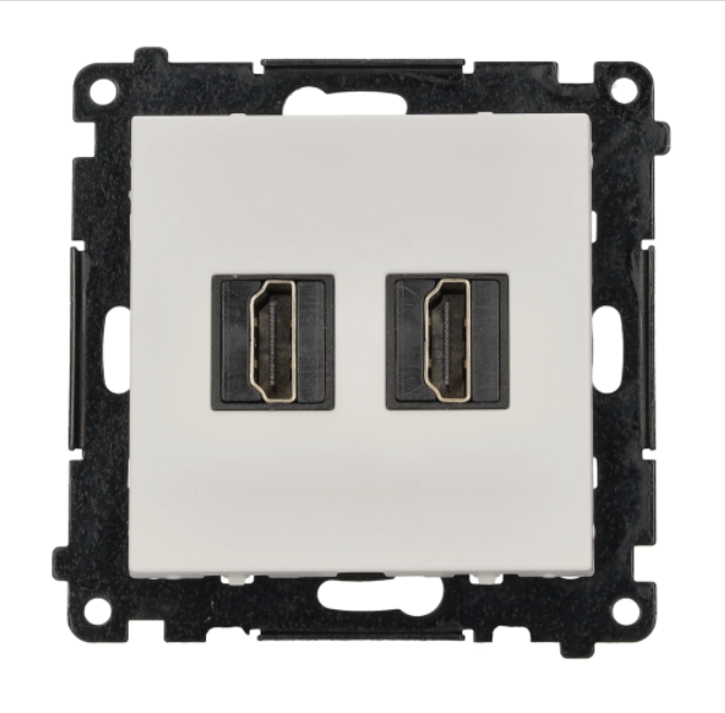 Gniazdo HDMI podwójne standard 2.1 Simon 55 - biały mat