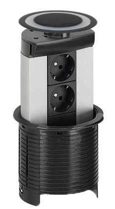 Kolumna blatowa SIMON TELEBLOK 2x230V - grafit SIMON Gniazda