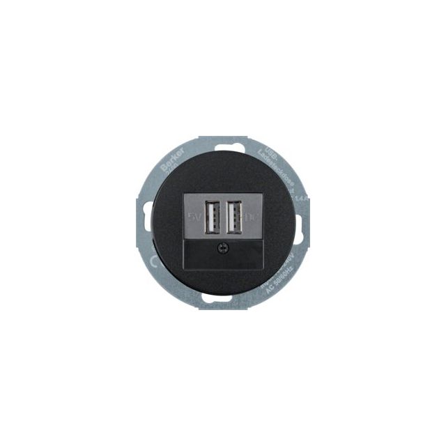 Gniazdo USB ( ładowarka) Berker R.Classic czarny połysk Berker R.classic Ładowarka USB czarny połysk