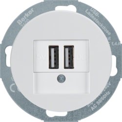 Gniazdo USB ( ładowarka) Berker R.Classic biały polysk Berker R.classic Ładowarka USB czarny połysk