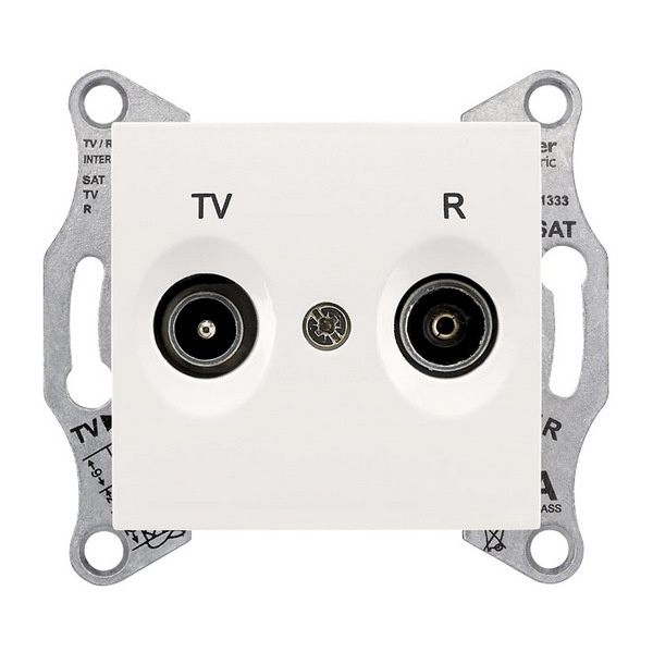 Розетка tv/r проходная, бел sdn3301821 (8690495042948)